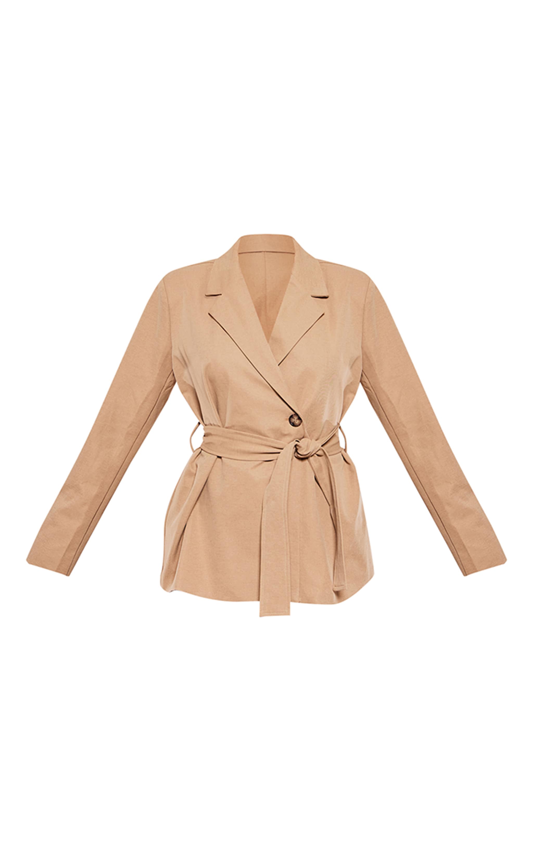 Sand Wide Belted Waist Blazer image 5