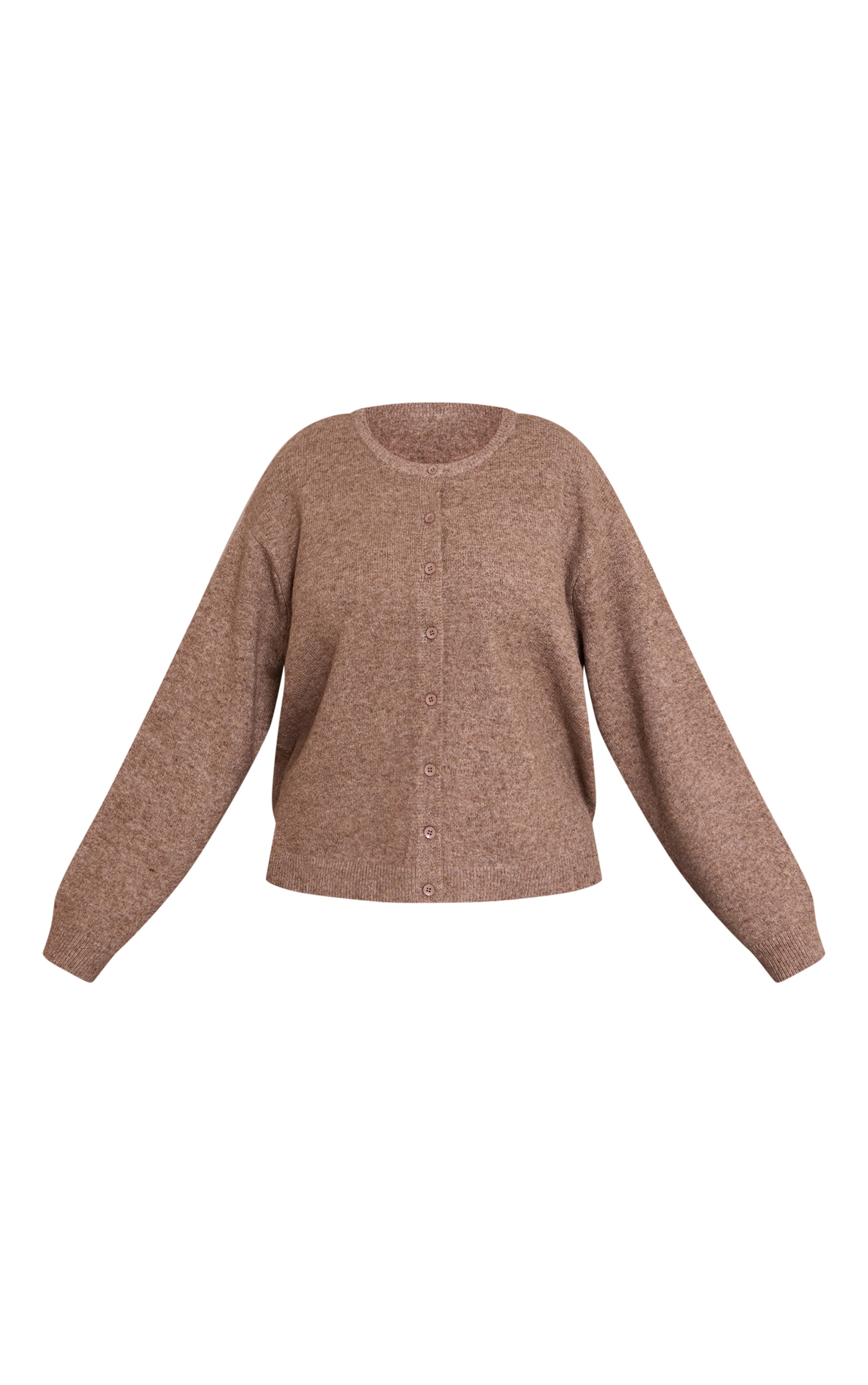 Plus Taupe Knit Button Through Cardigan image 5