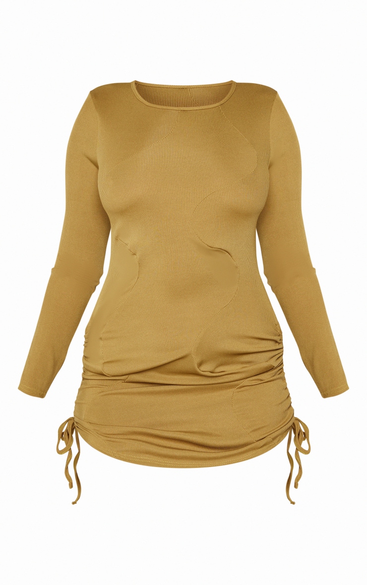 Olive Ring Embellished Ruched Dress main image 0