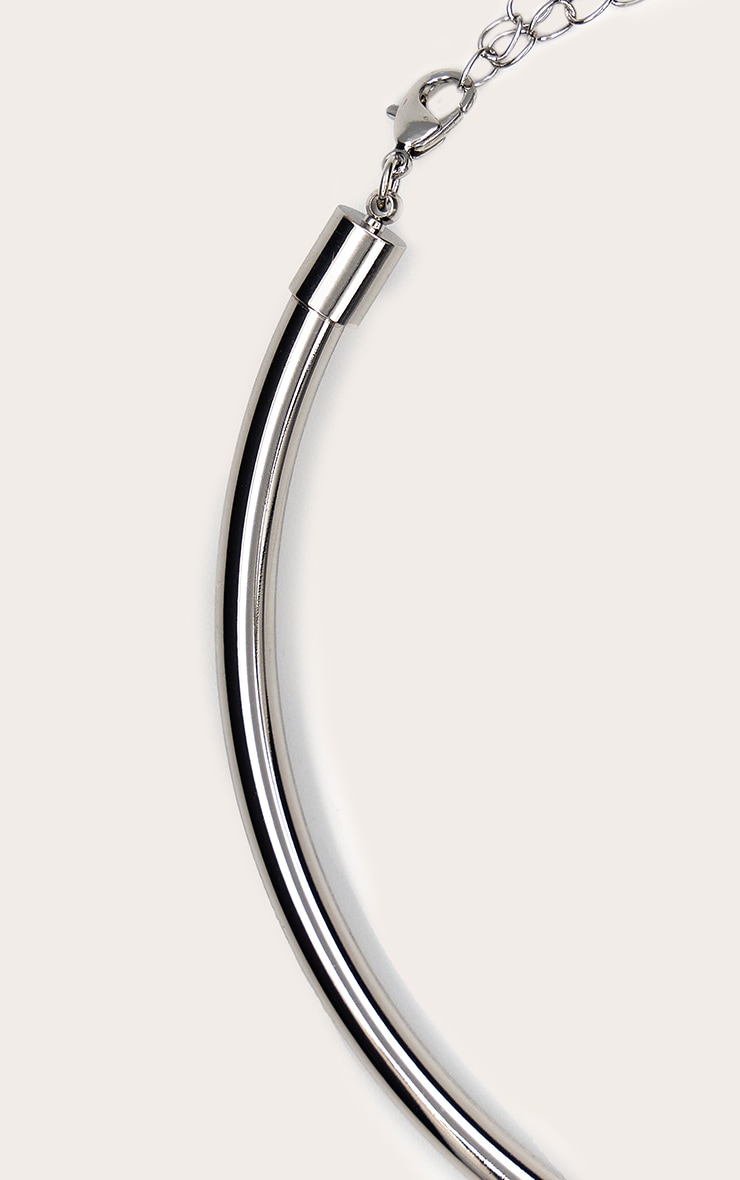 Silver Metal Bar Choker image 2