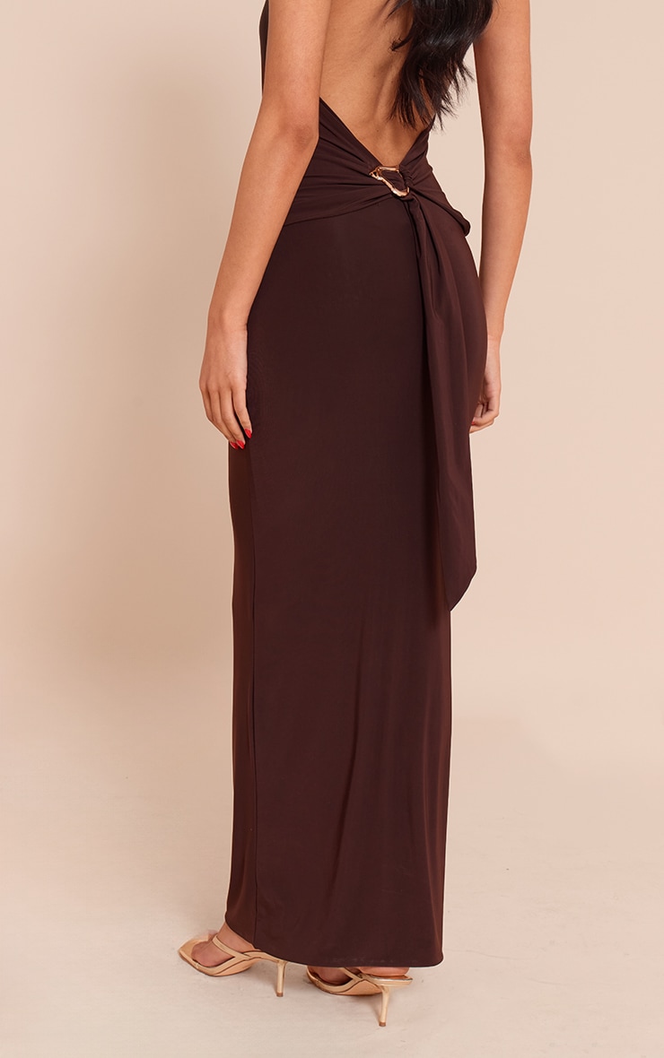 Tall Jupe longue en Sculpt mat chocolat à taille mi-haute image 3