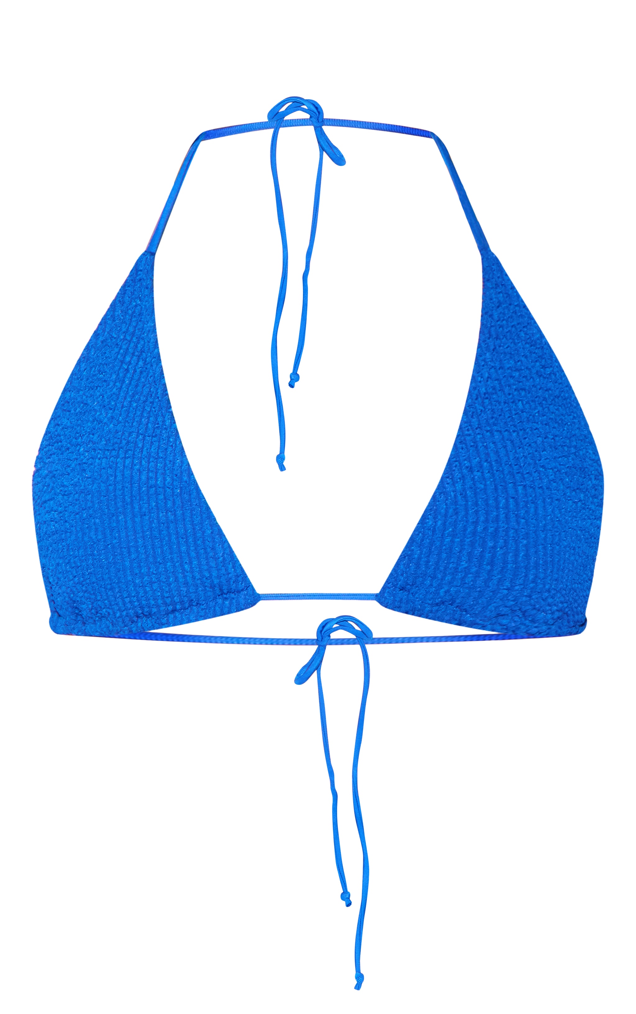Royal Blue Crinkle Triangle Bikini Top image 5
