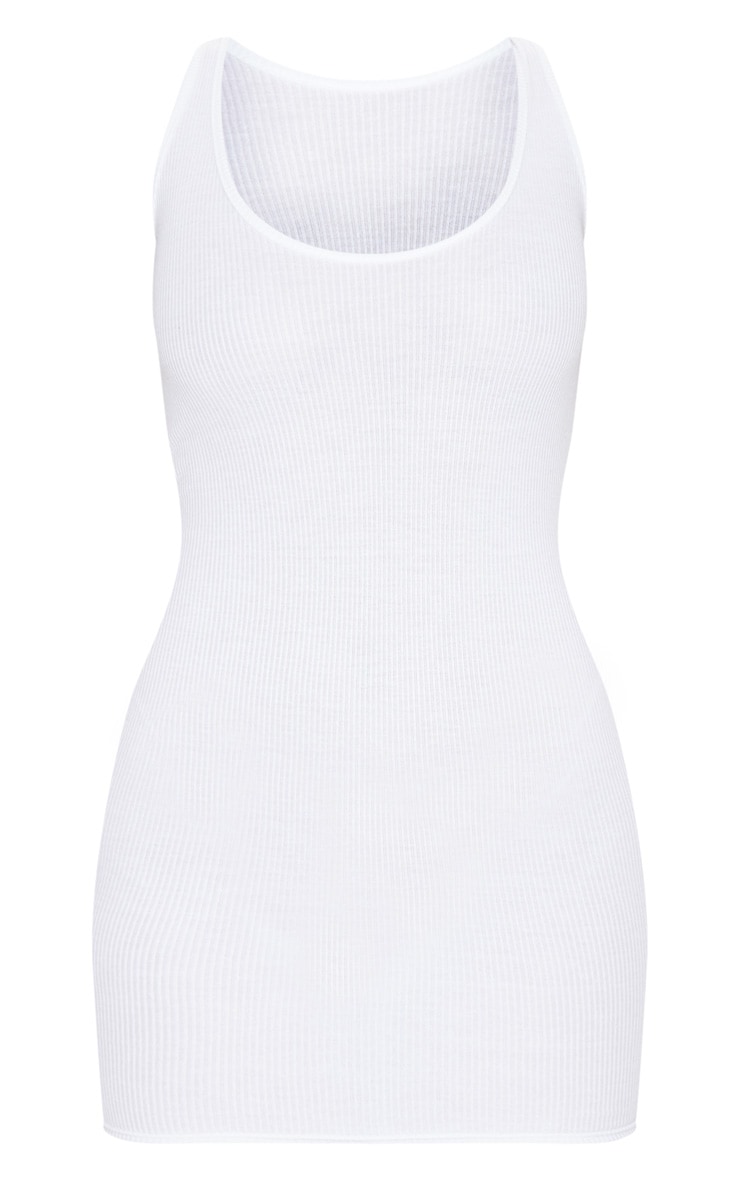 White Scoop Neck Bandage Midi Dress main image 1