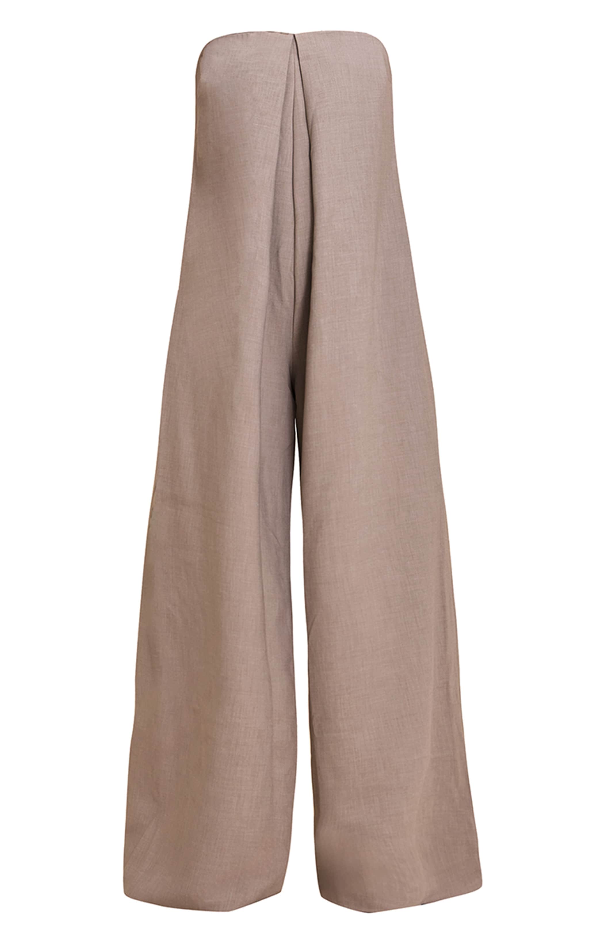 PLT Label Stone Pleat Detail Bandeau Wide Leg Jumpsuit image 5
