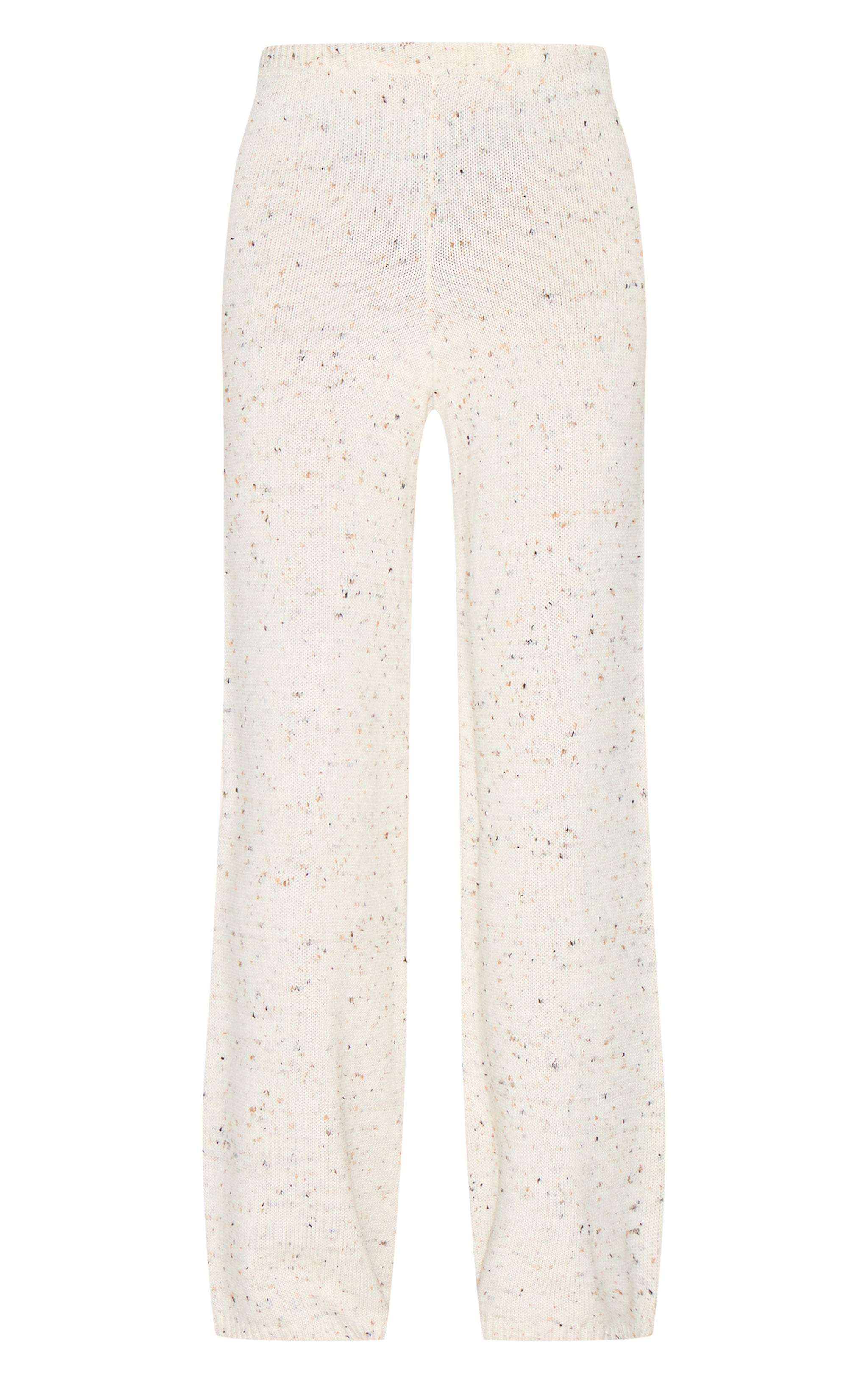 Cream Space Dye Knitted Trousers image 5