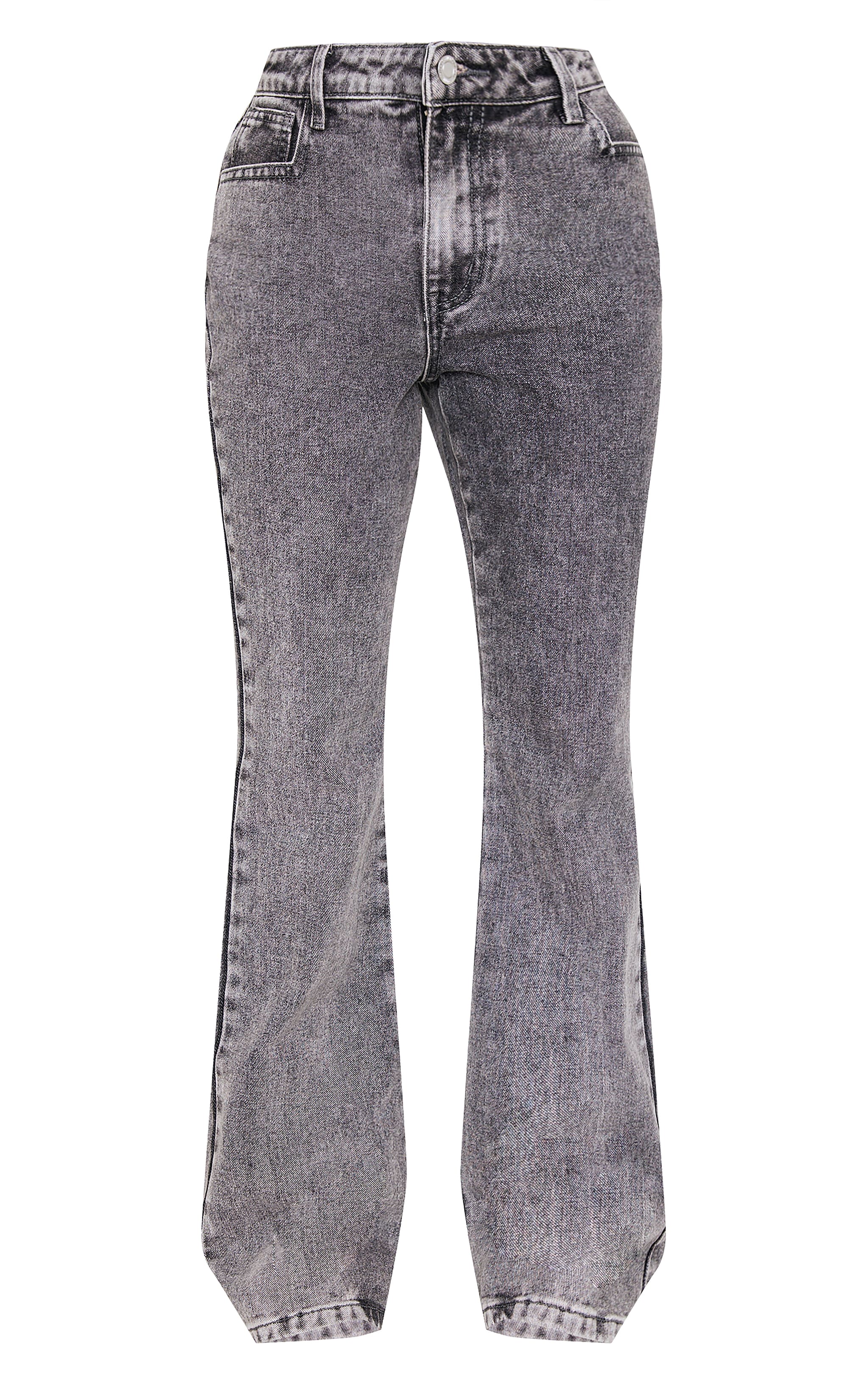 Petite Grey Slim Fit Flared Jeans image 5