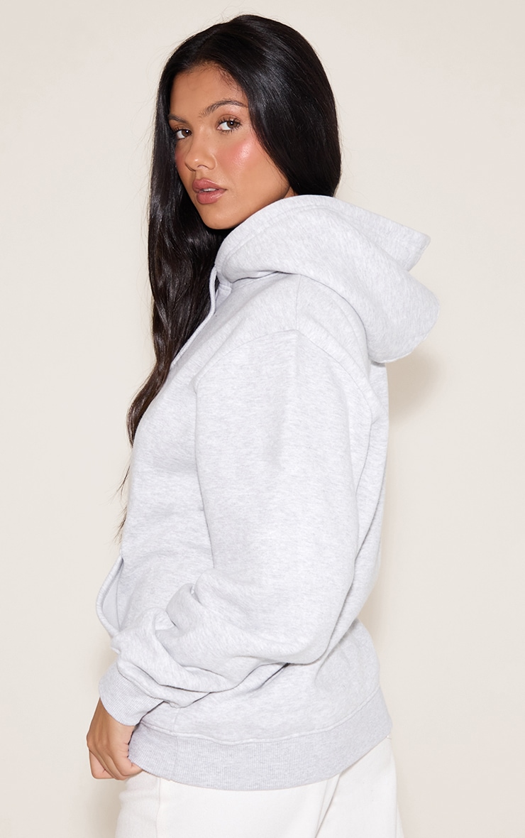 Ash Grey Embroidered Oversized Sweat Hoodie image 2