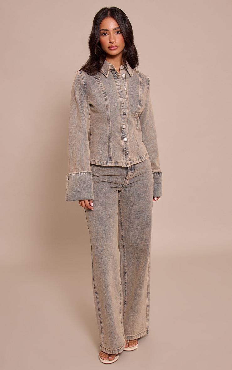 Petite Blue Vintage Wash Straight Leg Jeans image 1