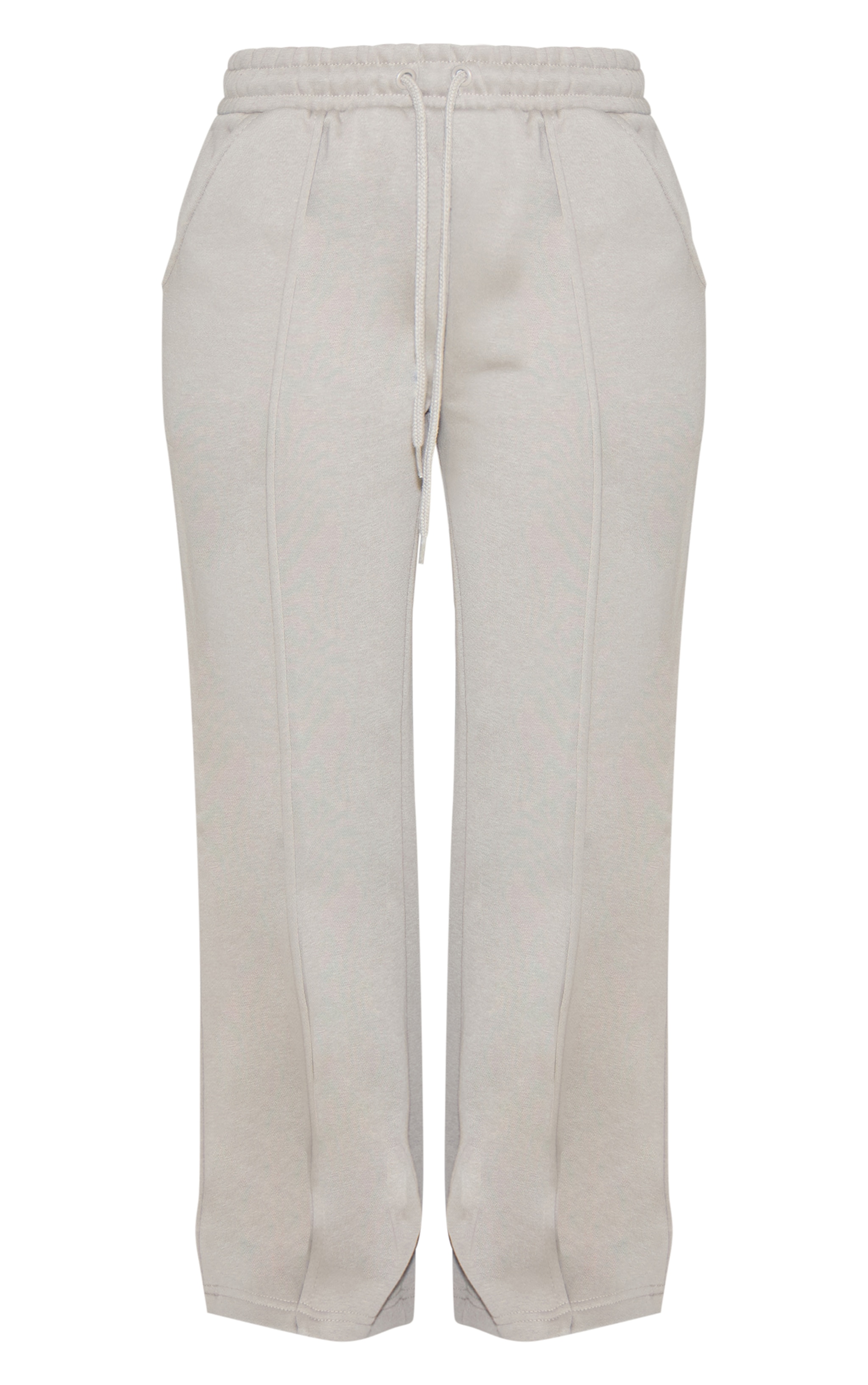 Petite Moss Grey Wide Leg Seam Detailed Sweatpants image 5