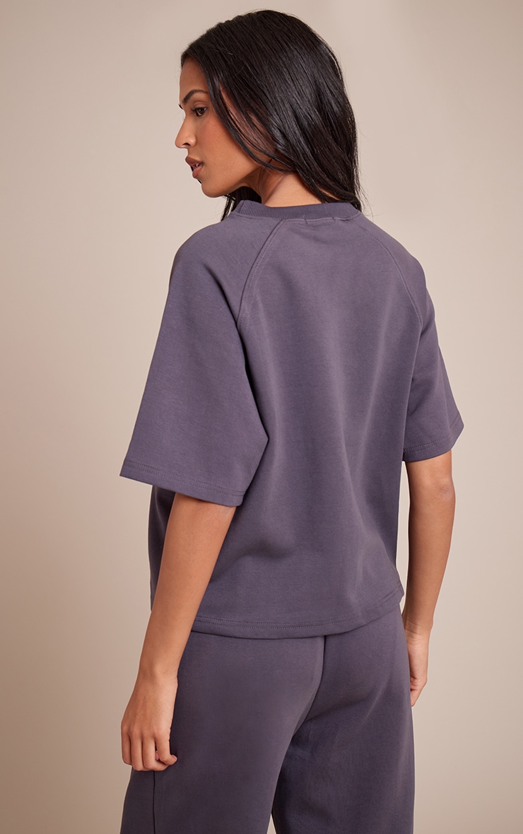 Tall Navy Interlock Cropped Boxy Sweatshirt image 2