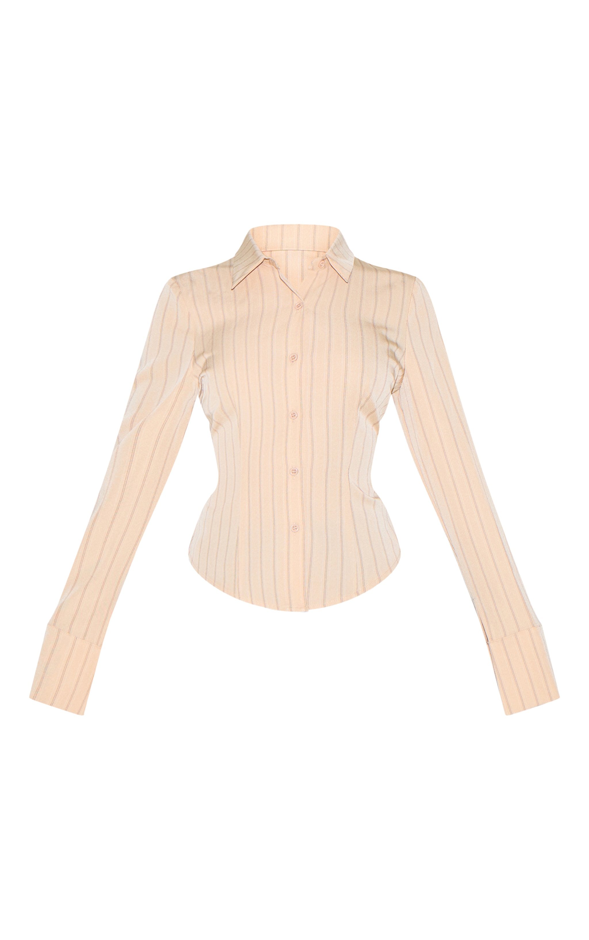 Petite Stone Striped Long Sleeve Fitted Shirt image 5