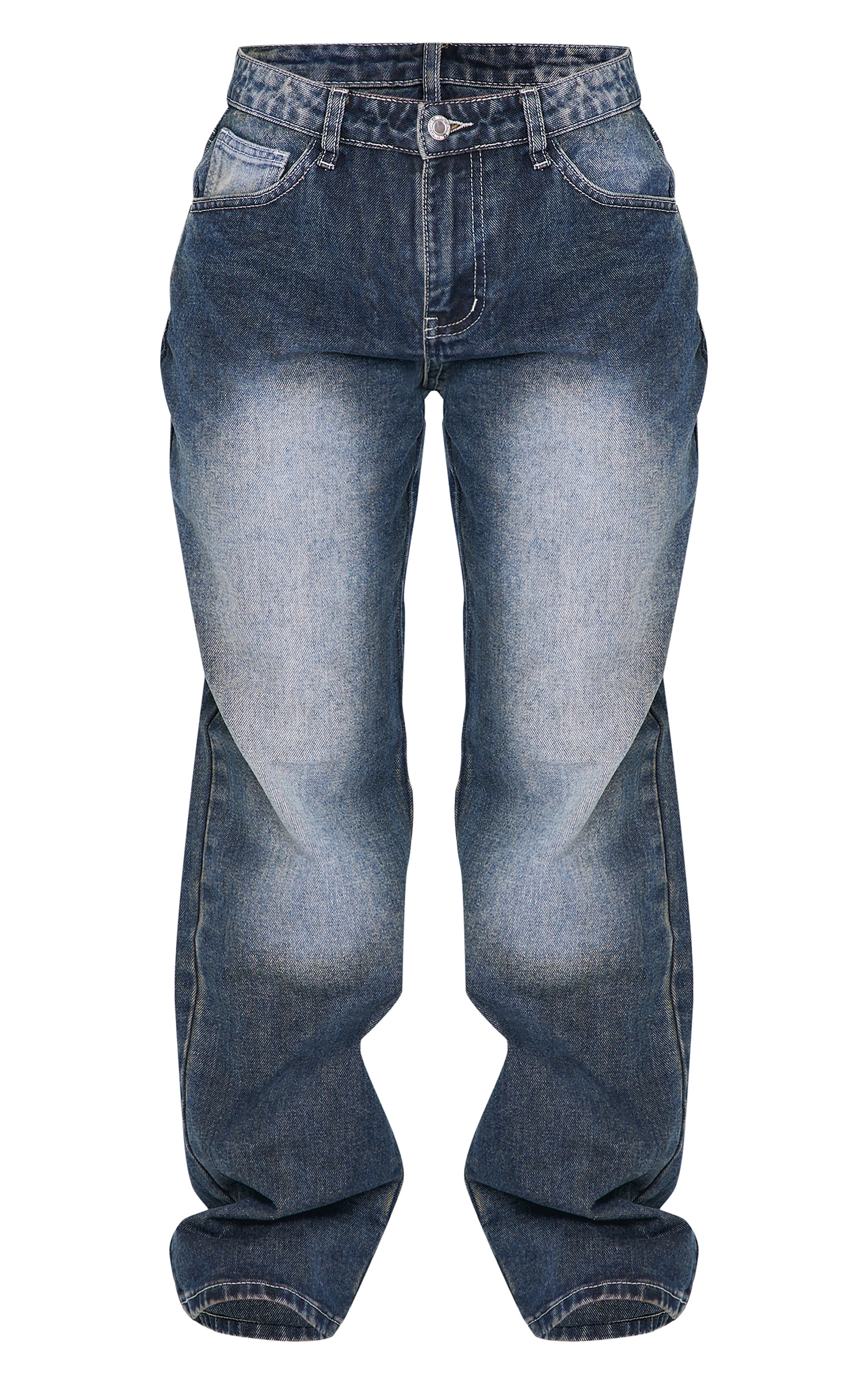 Petite Jean rigide droit gris javelisé effet usé à taille basse image 5