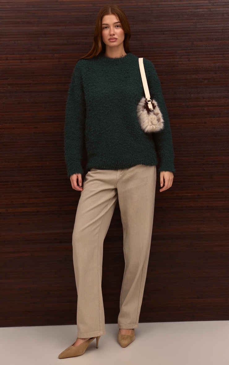 Pull oversize en maille tricot teddy vert émeraude image 3