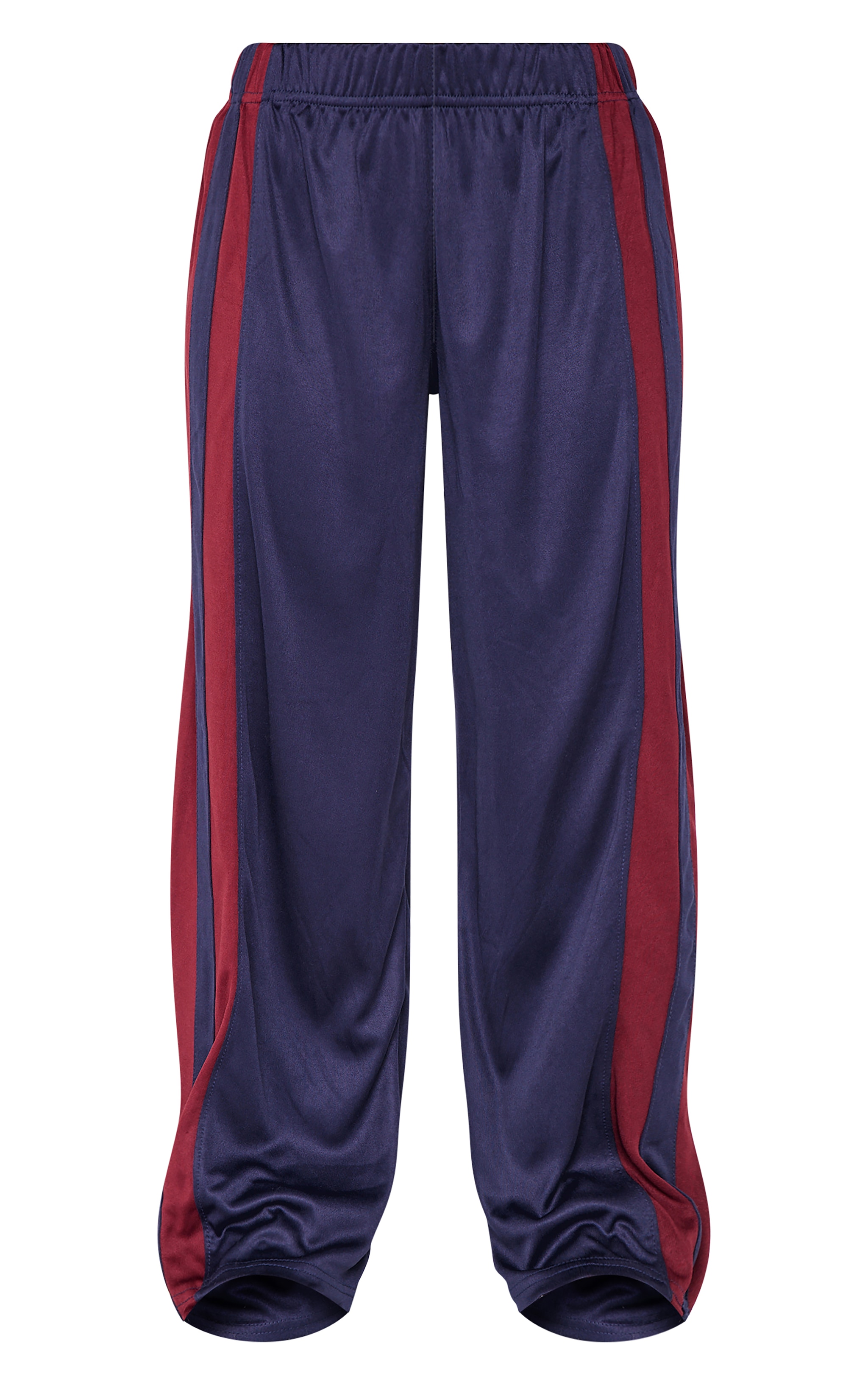 Petite Navy Stripe Detail Wide Leg Track Pants image 5