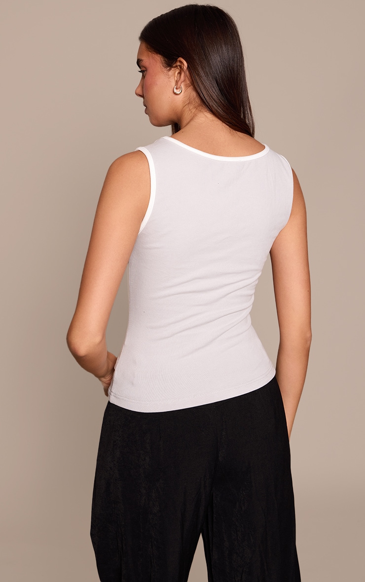 Grey Contrast Soft Stretch Vest Top  image 2