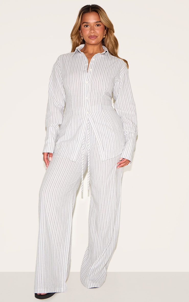 Shape Stone Striped Elasticated Waist Wide Leg Pants image 2