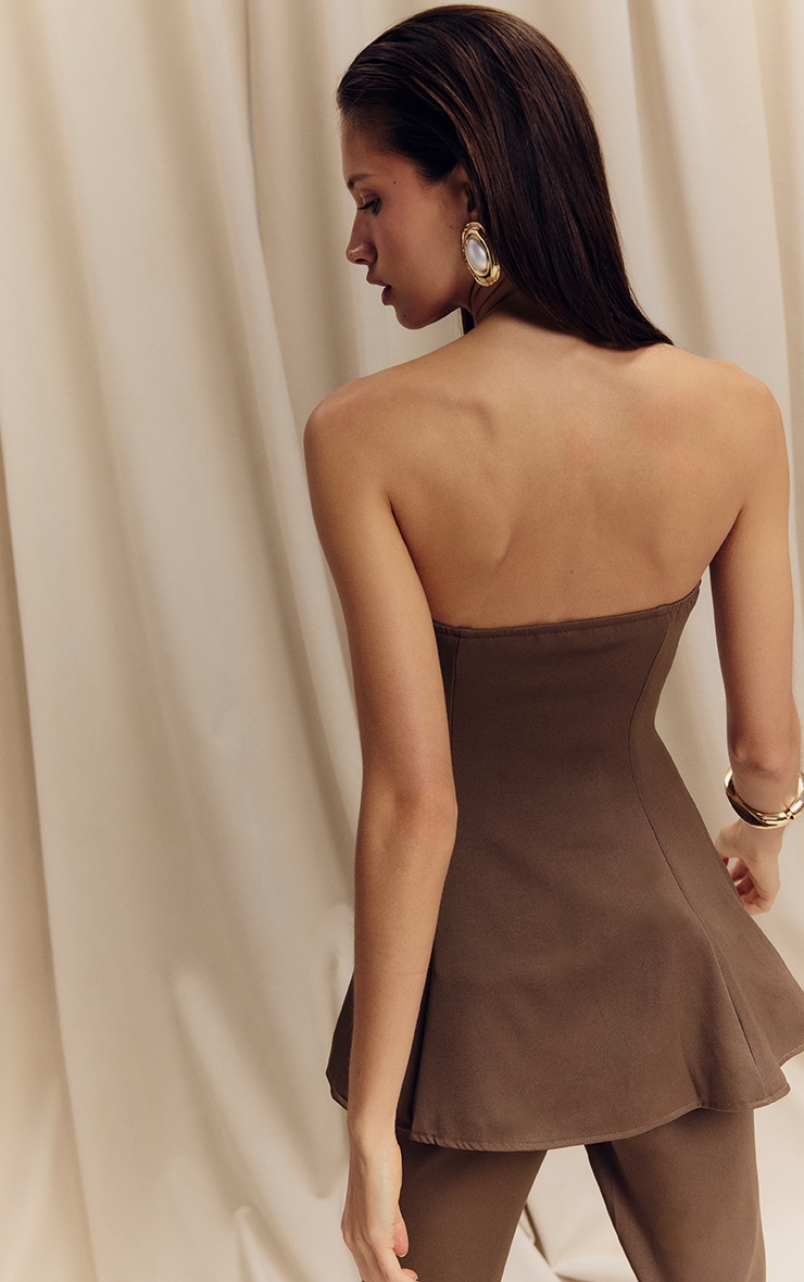 Dark Taupe Bandeau A-line Top image 2