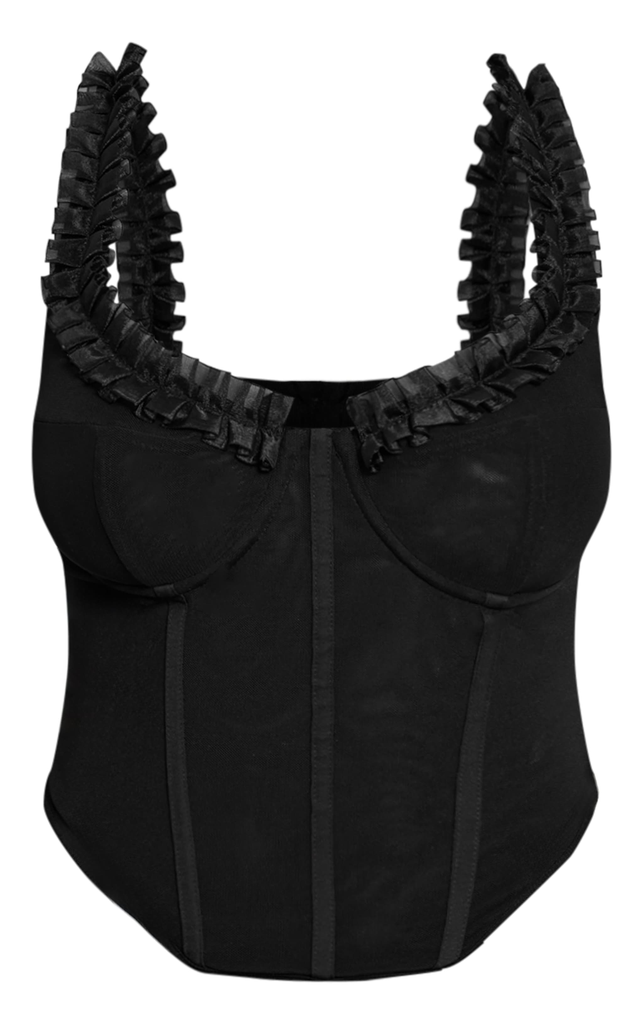 Shape Black Organza Frill Edge Corset