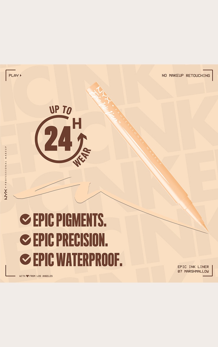 NYX PMU Epic Ink Liner Waterproof Liquid Eyeliner Pen Marshmallow image 2