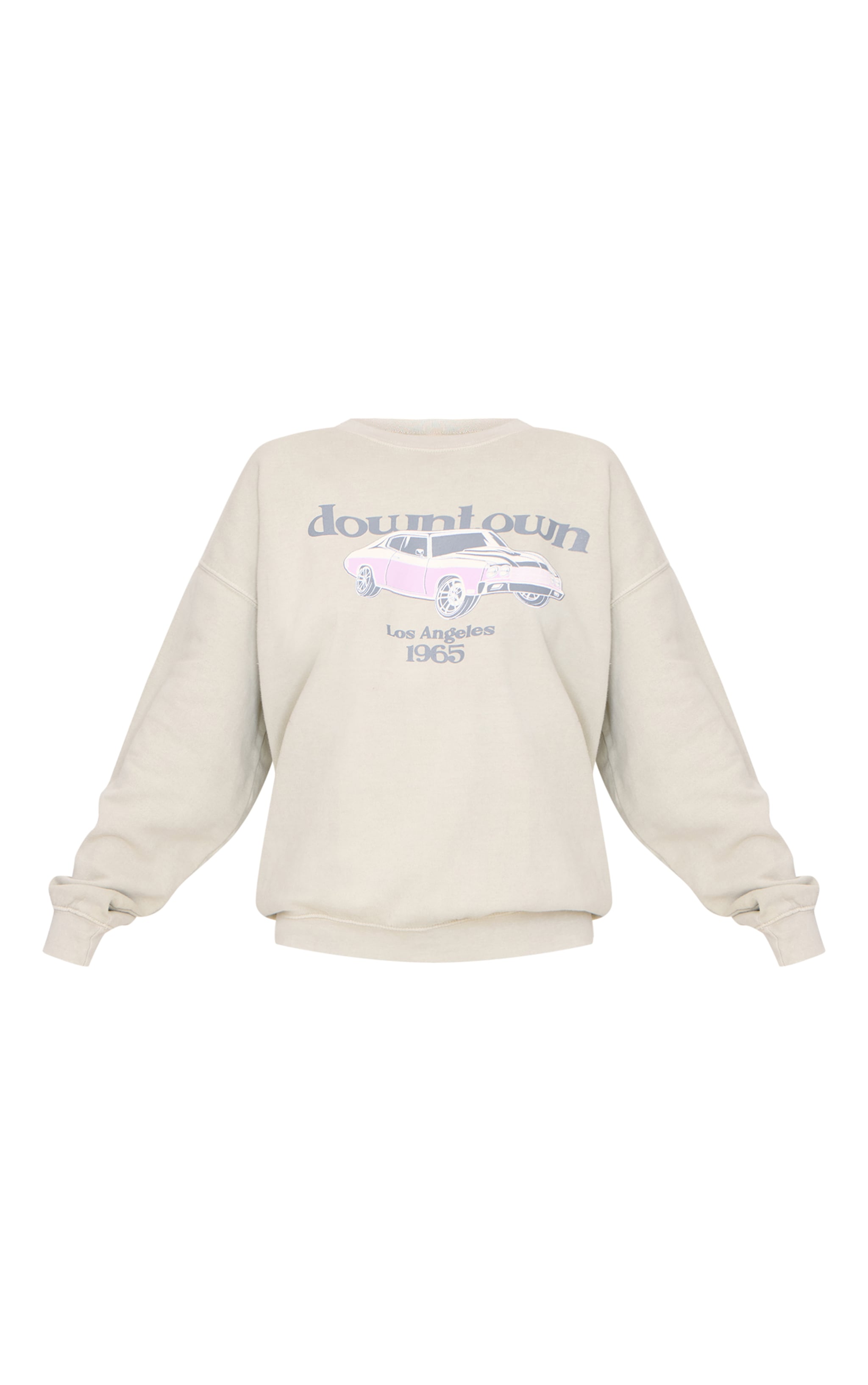  Stone Washed Downtown Car Printed Sweatshirt image 5