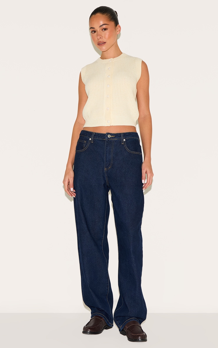 Ecru Chunky Knit Sleeveless Jumper image 3