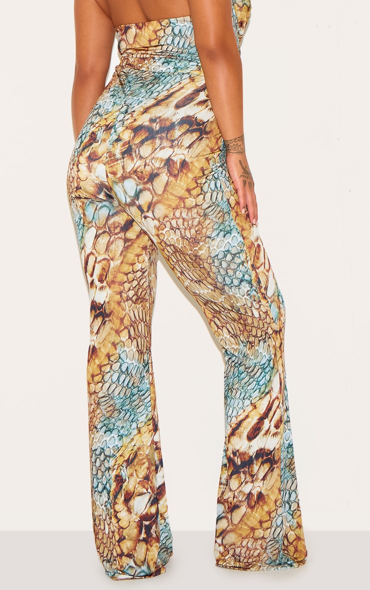 Plus Pantalon skinny flare doublé multicolore imprimé serpent abstrait image 3