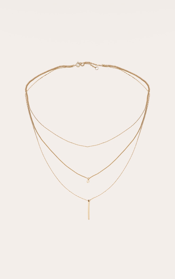 Gold Layered Pendant Detail Necklace