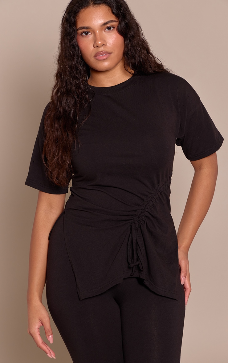 Shape Black Ruched Side Top  image 1