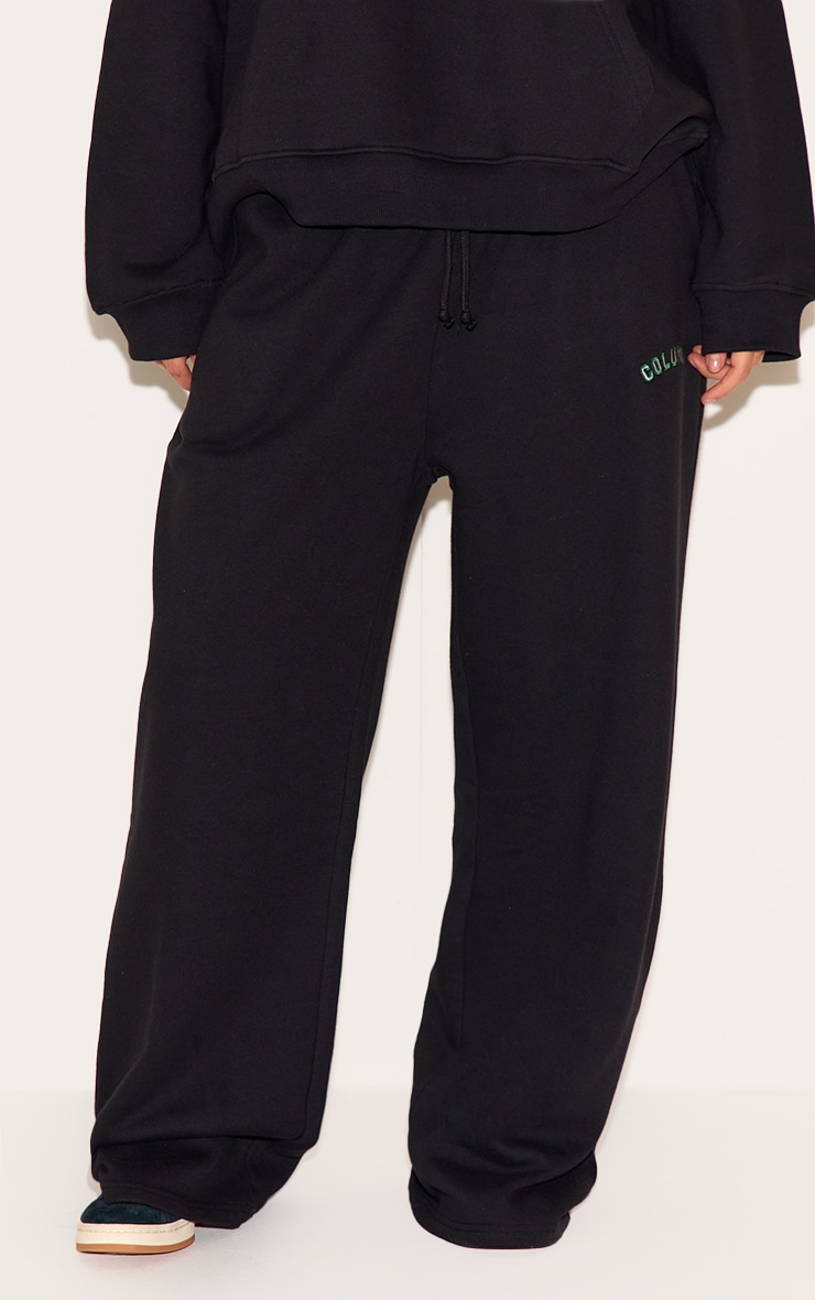 Plus Black Columbia Embroided Track Pants image 2
