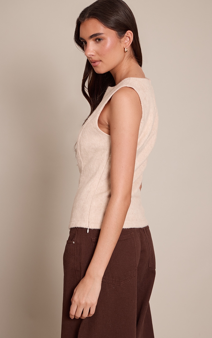 Sand Brushed Wool Fitted Boatneck Top  image 2