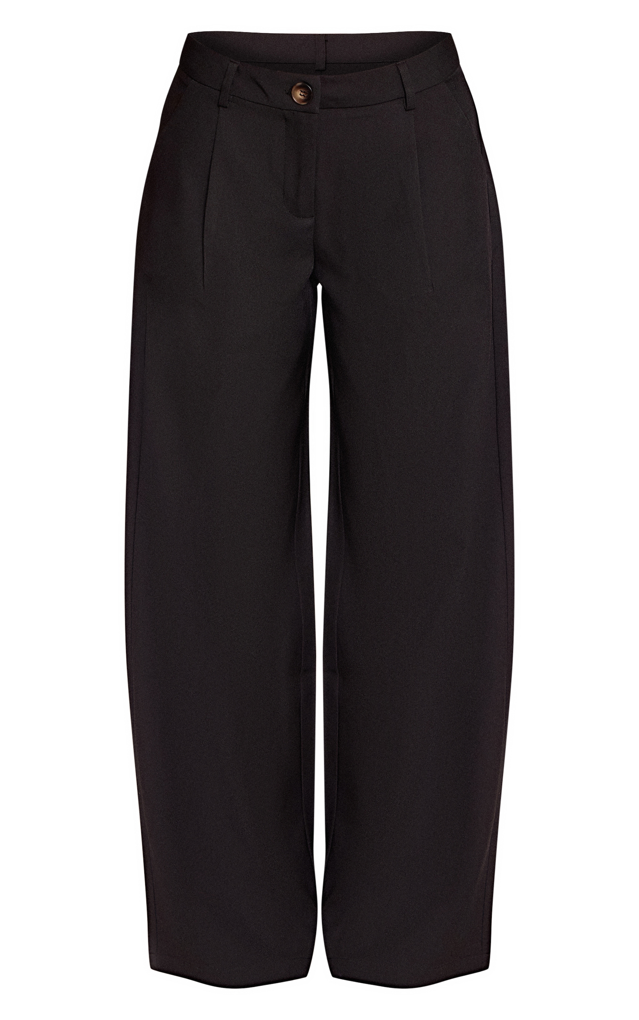 Pantalon droit tissé noir à plissures image 5