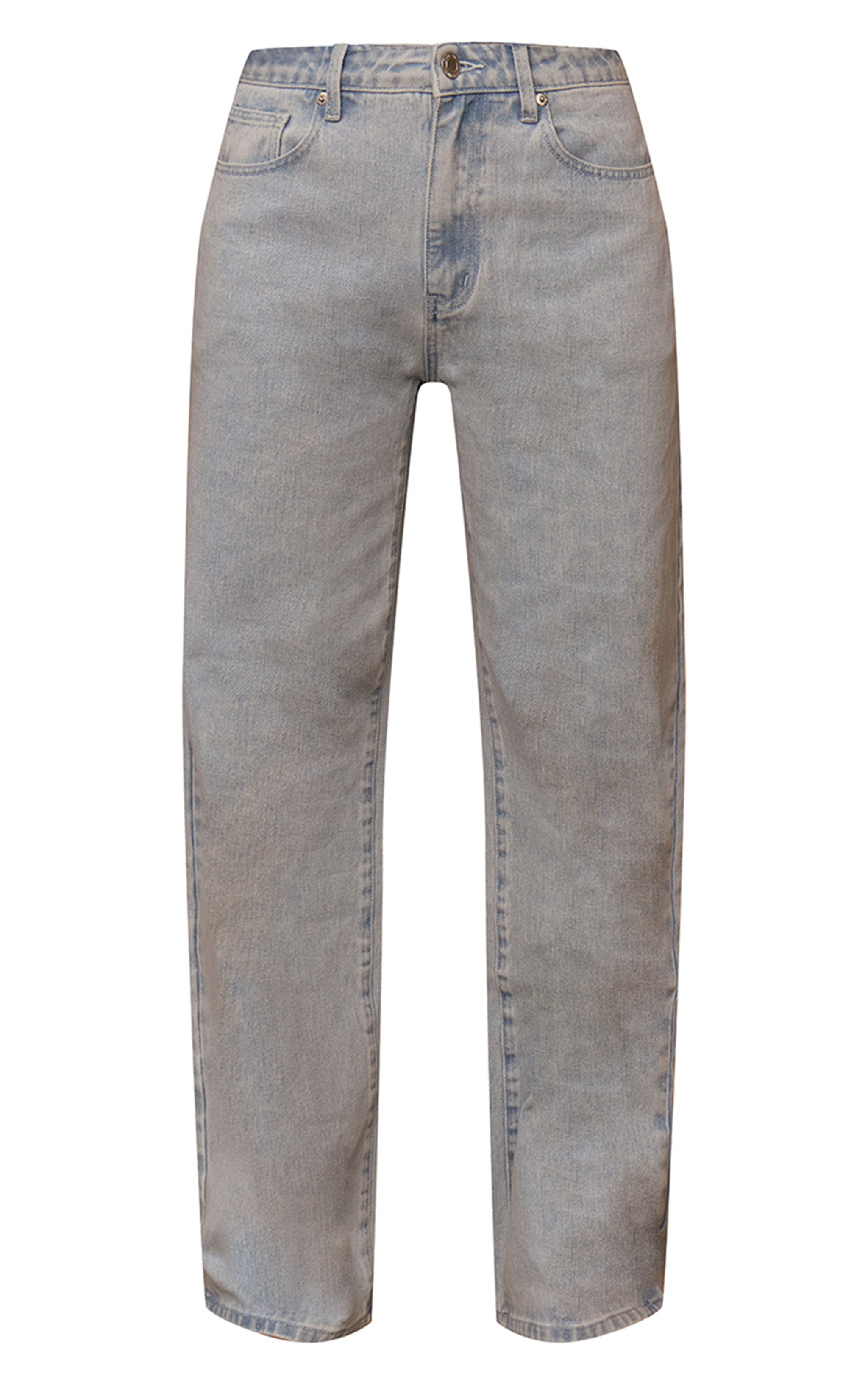 Jean droit bleu clair à taille haute image 6