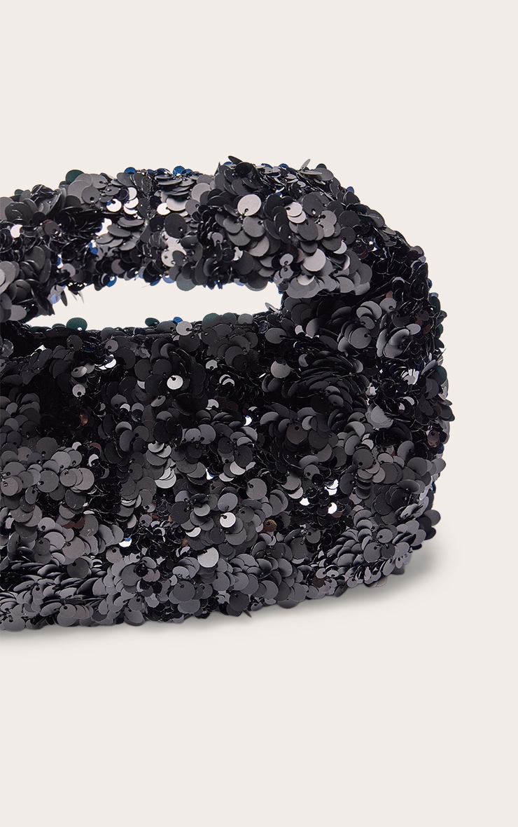 <p>Sac à main noir à sequins<p/> image 4