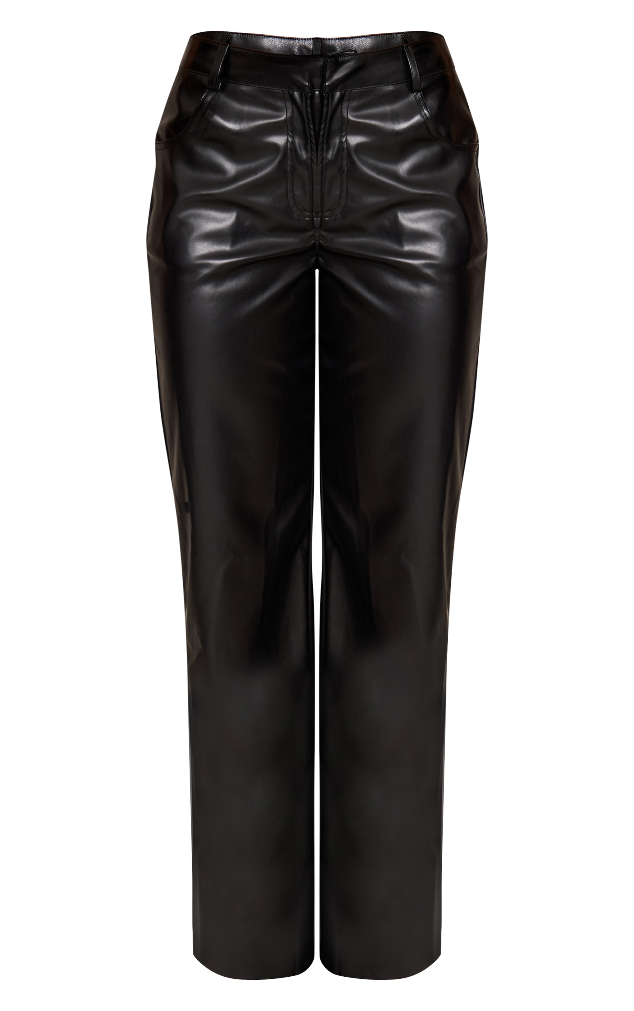 Black Faux Leather Trousers  image 5