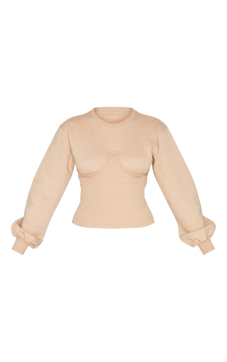 Sand Underbust Detail Oversized Sweatshirt image 5