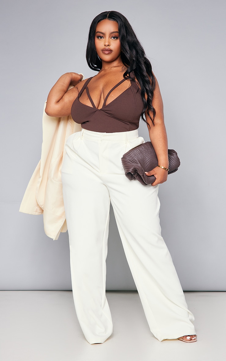 Plus Chocolate Strap Detail Bodysuit