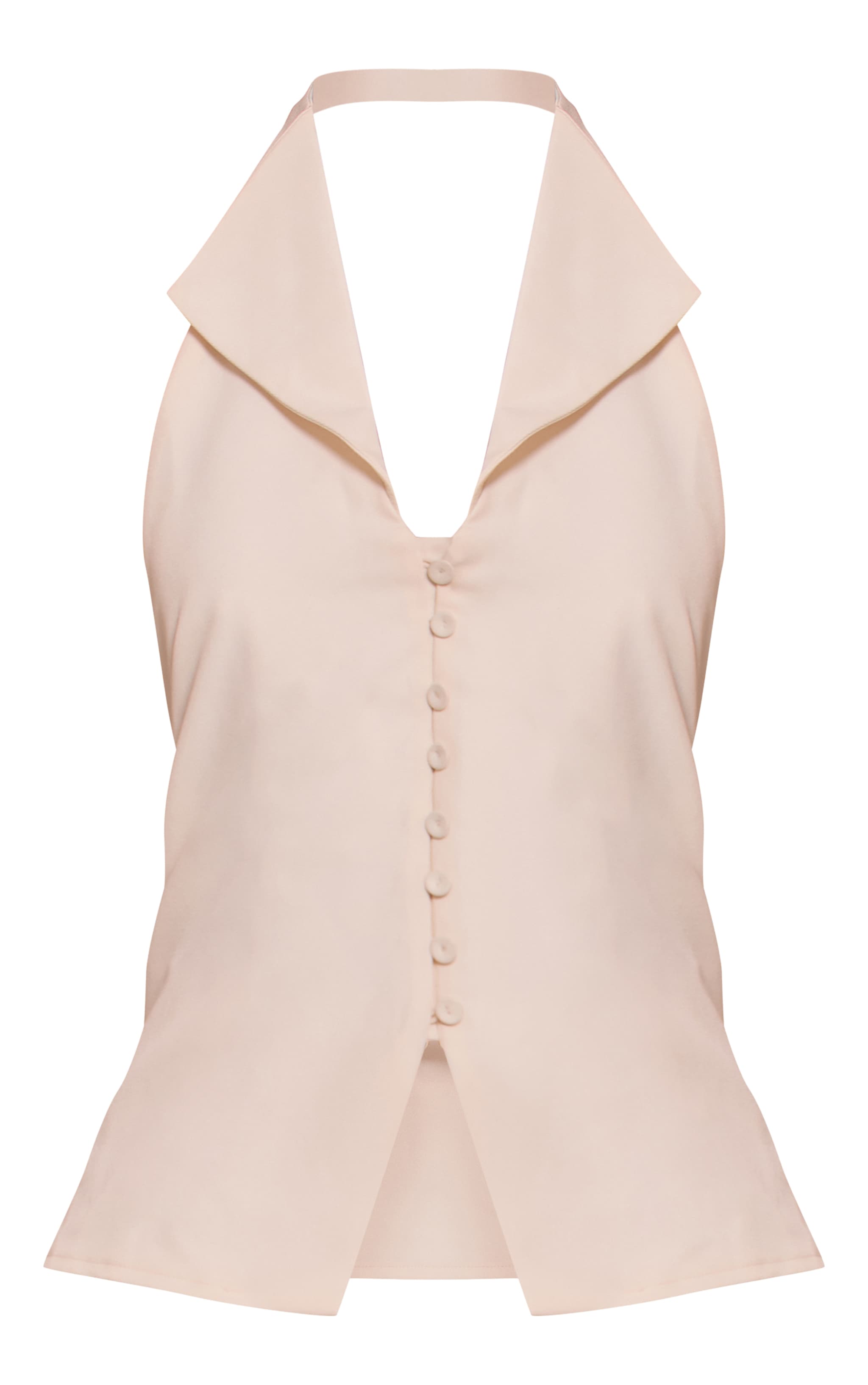 Cream Waist Coat Straight Leg Jumpsuit image 5