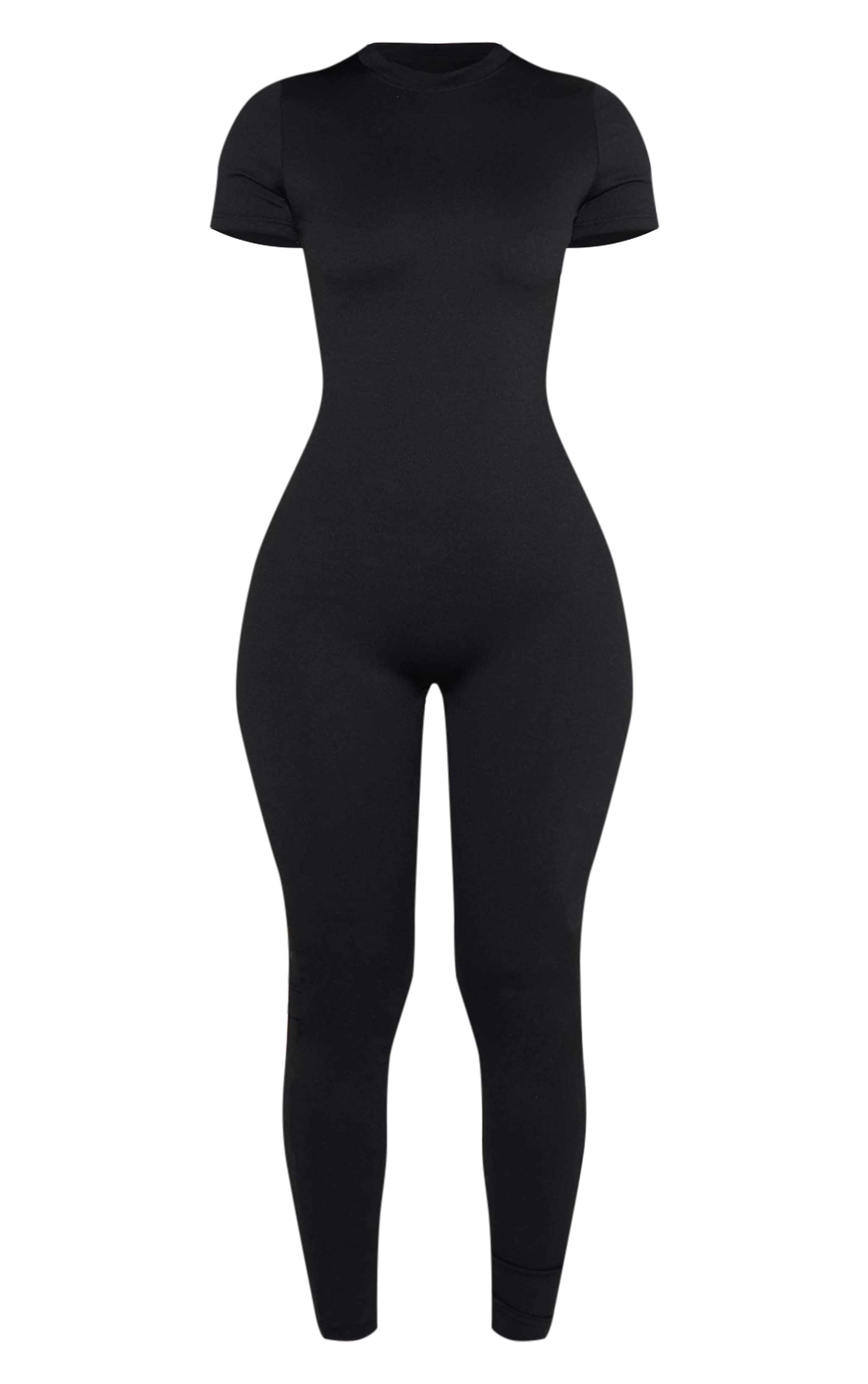 Petite Black Short Sleeved Sculpt Unitard image 5