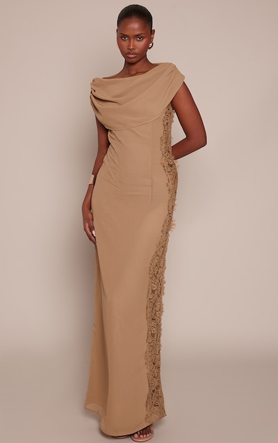 Chartruese Woven Lace Side Detail Maxi Dress