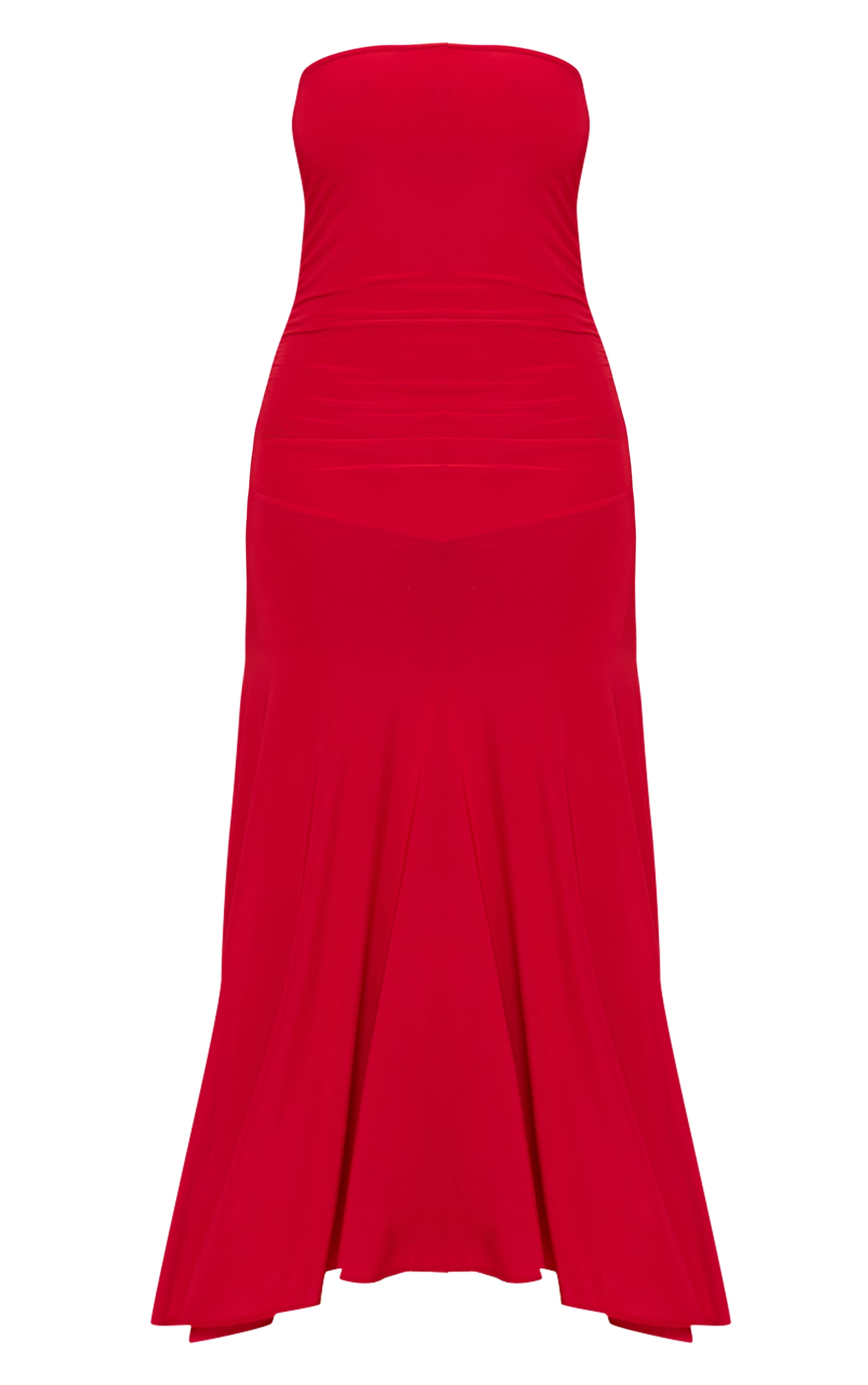 Shape Red Ruched Bandeau Midaxi Dress image 5
