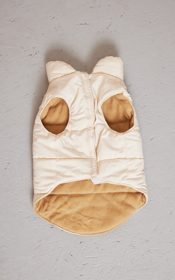 PRETTYLITTLETHING Cream Padded Dog Coat image 8