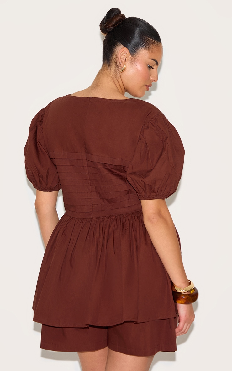 Plus Chocolate Puff Sleeve Top image 2