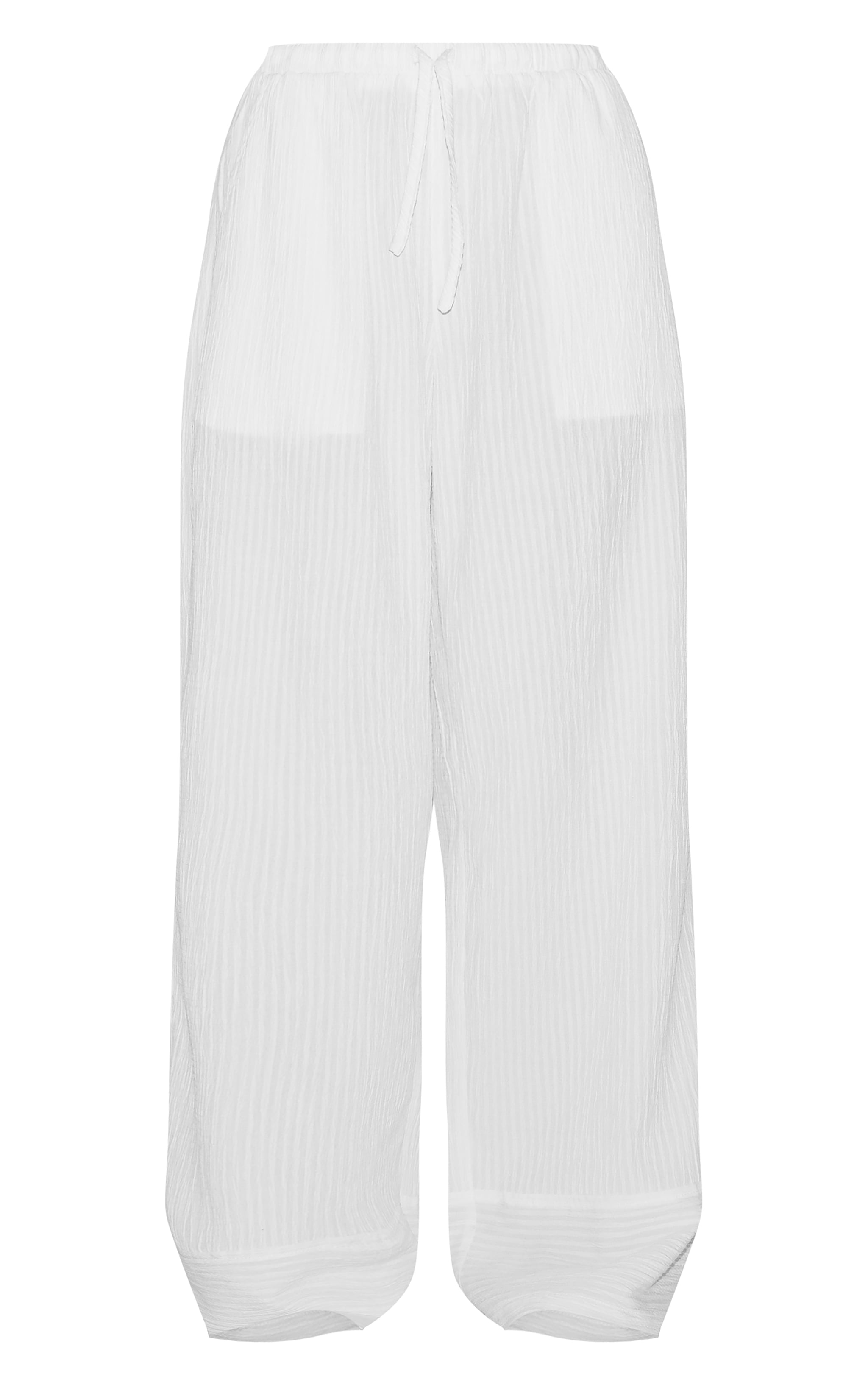 Pantalon droit tissé texturé blanc image 5