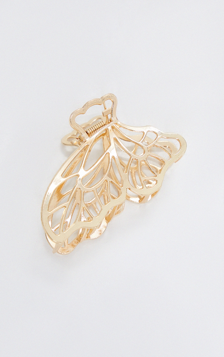Gold Butterfly Hair Clip Accessories PrettyLittleThing USA