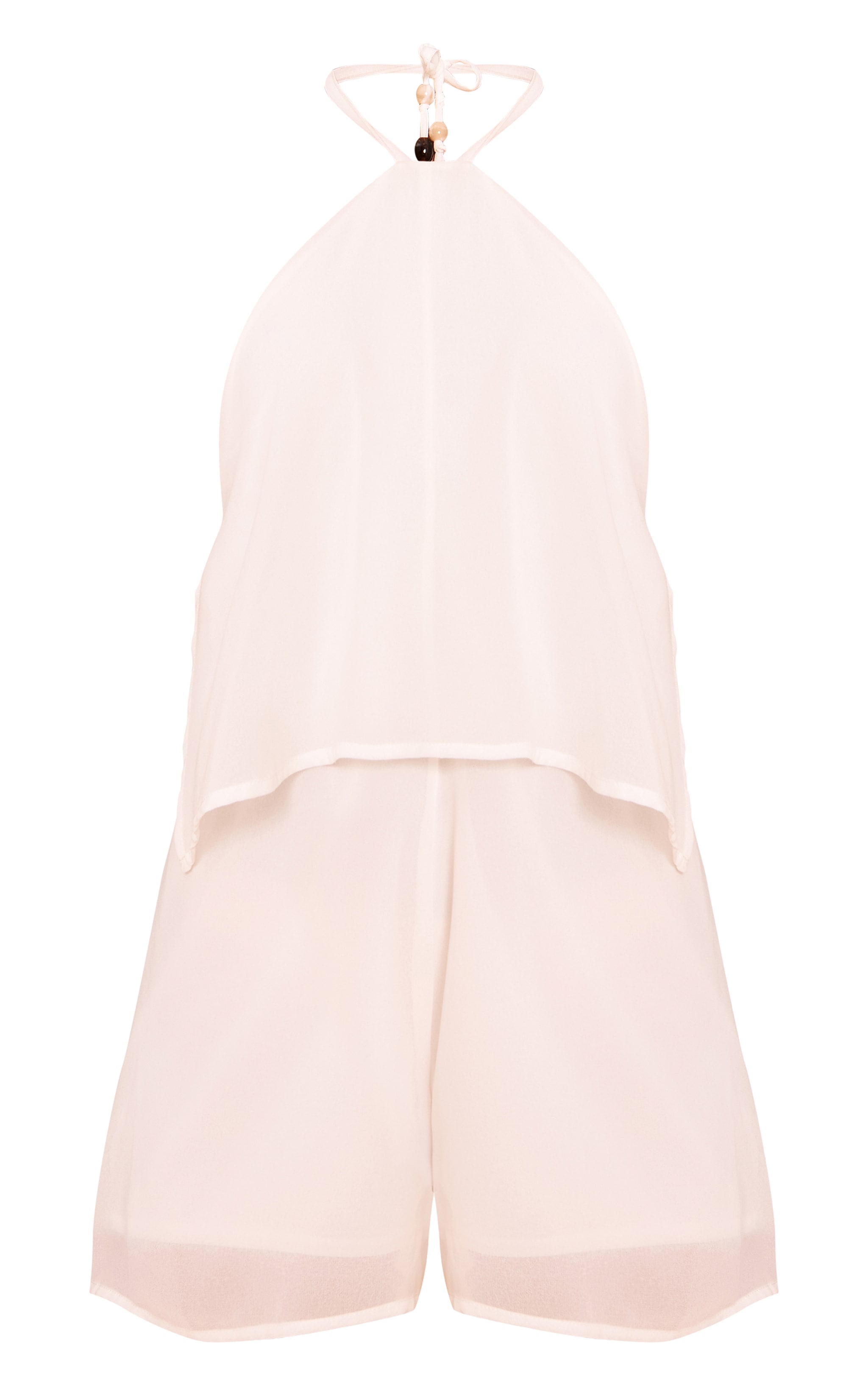 Cream Chiffon Backless Bead Detail Floaty Romper image 5