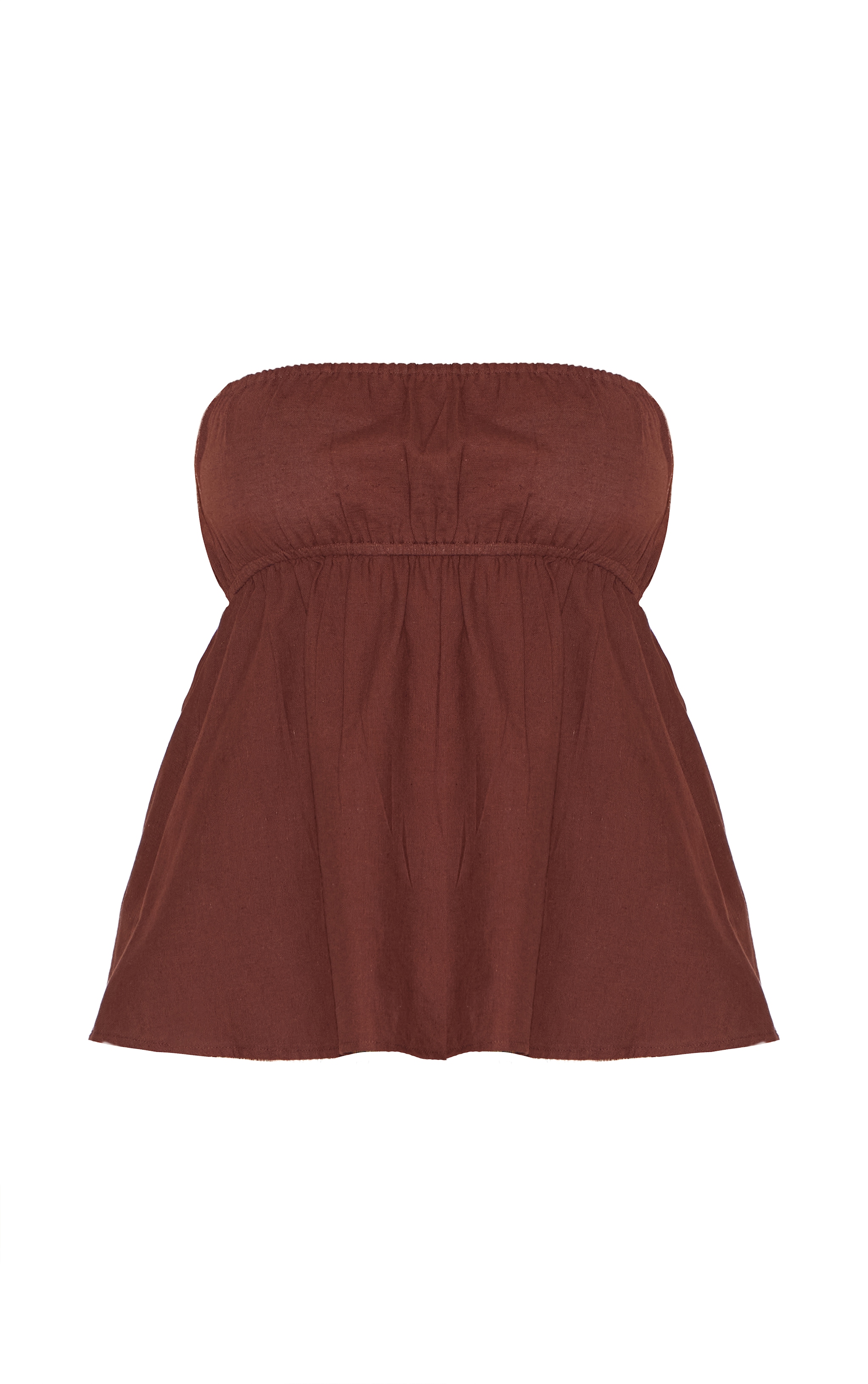 Plus Chocolate Bandeau Peplum Top image 5