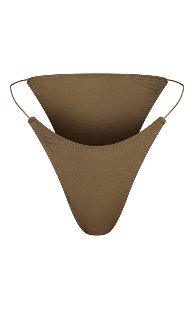 Shape Olive High Leg Strap Side Bikini Bottoms image 5