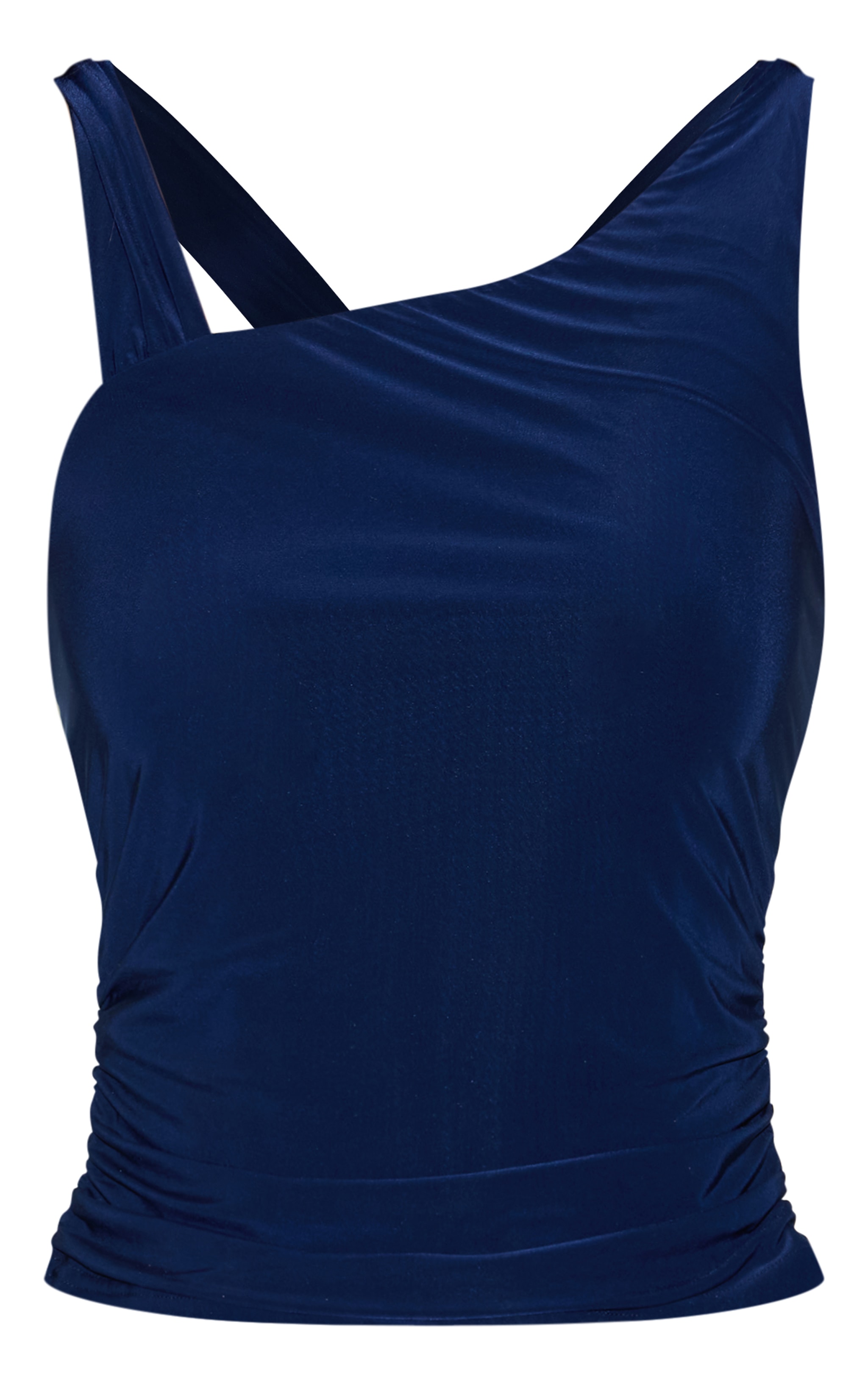 Indigo Blue Asymmetric Strap Detail Vest Top image 5