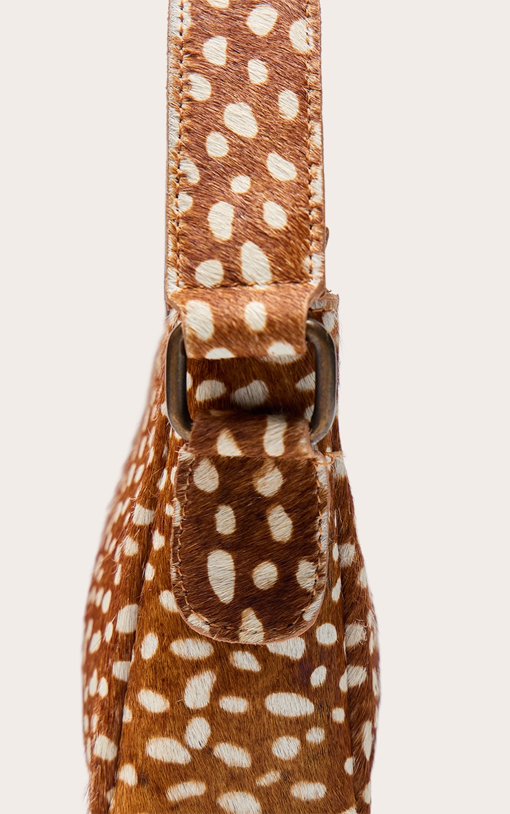 Deer Real Leather Fold Over Detail Shoulder Bag image 4