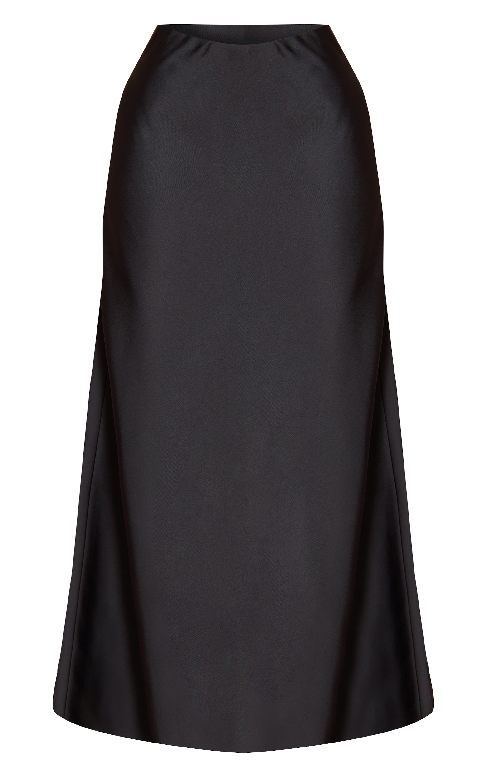 Petite Black Satin Flowy Maxi Skirt image 5